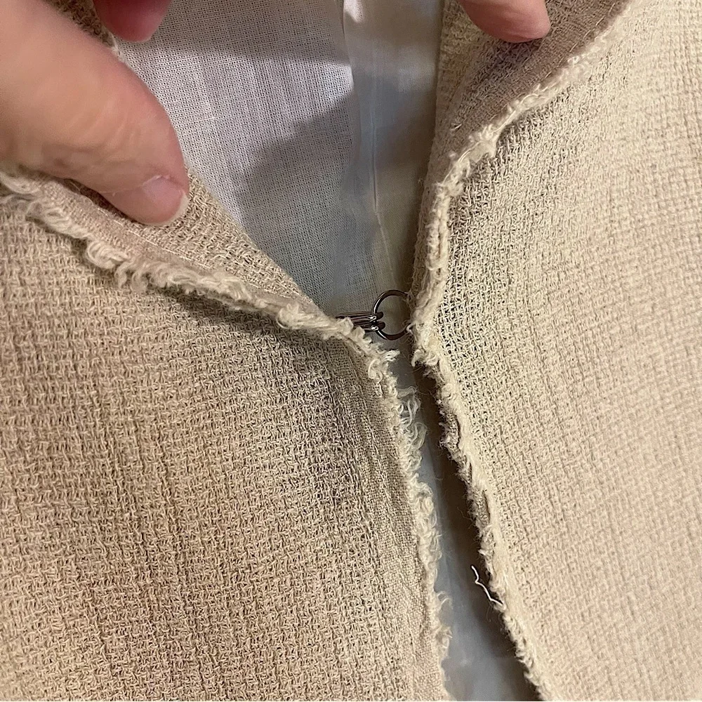 Something Navy Tan Linen Blend Lined Blazer Jacket Size XXS - Picture 9 of 14